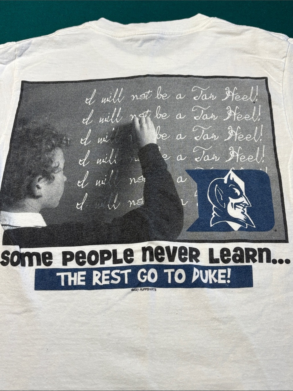 Vintage 2001 Duke University White Single Stitch T-Shirt , S , $40